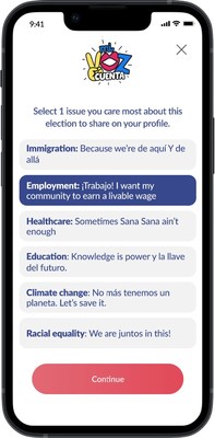 Chispa introduces new feature to help members connect with their potential matches over key issues on the ballot