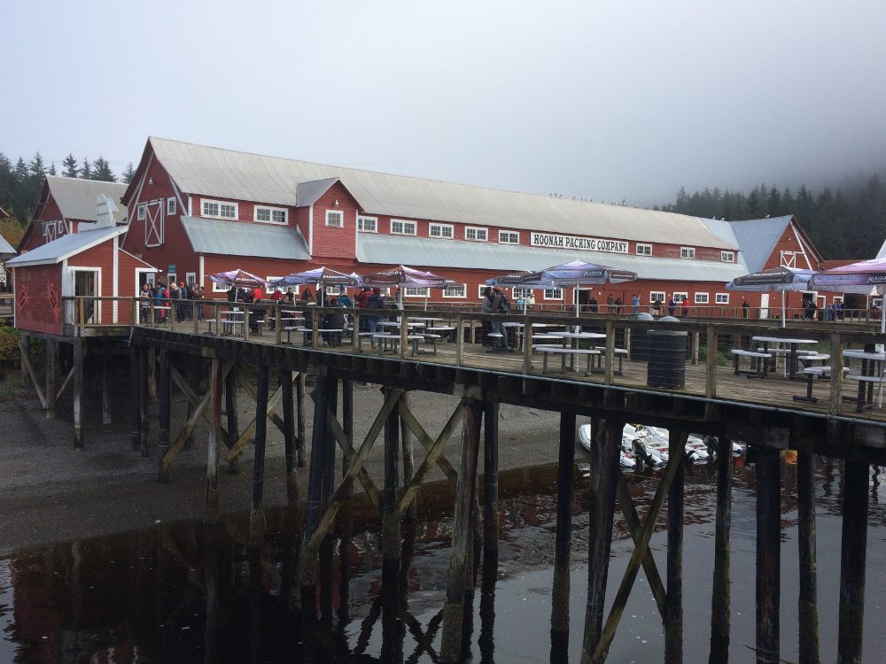Restaurant serving seafood is popular in Icy Strait Point Alaska