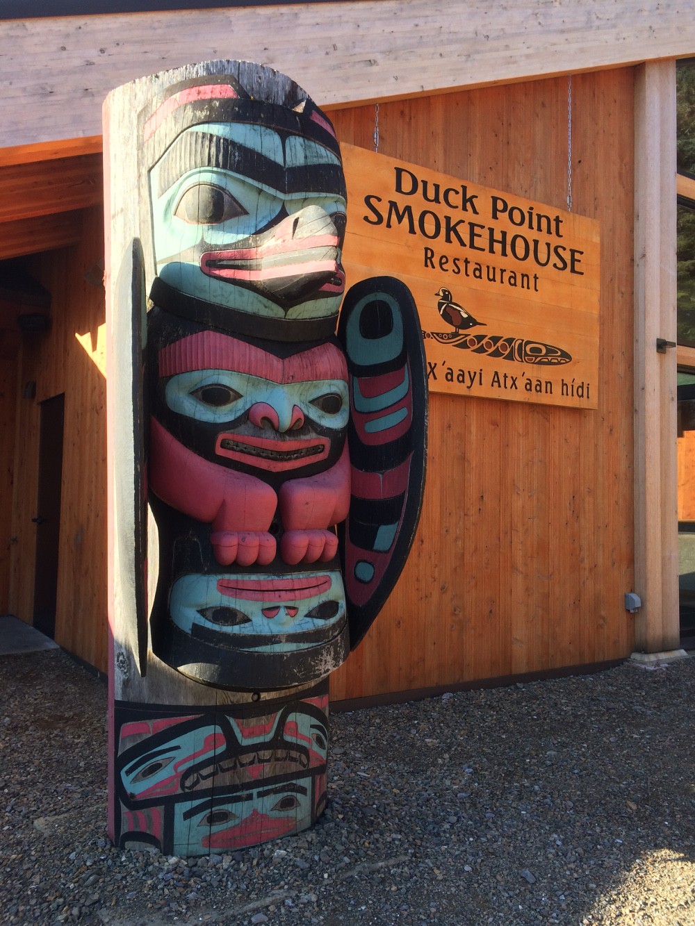 Totem at Duck Point Smokehouse in Icy Strait Point